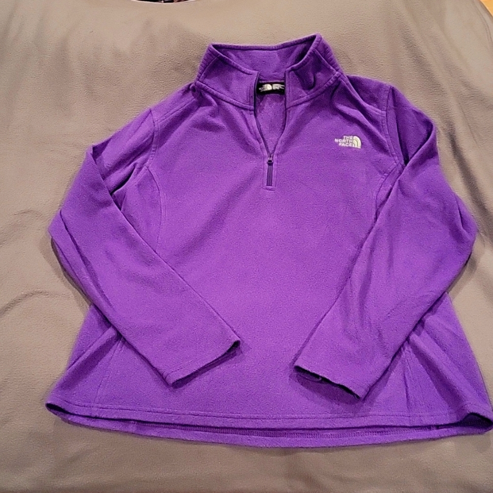 Size xl Womens purple North Face Fleece pull over shirt